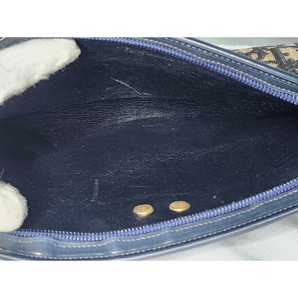 Christian Dior Trotter Canvas Shoulder Bag Navy Blue, Made in France - Picture 13 of 14